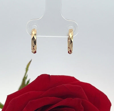 Tiny Simple Hoop Earrings • 14k Gold Dainty Earrings • Huggie Hoops Earrings • Patterned Earrings • Minimalist Earrings • Gift for Her