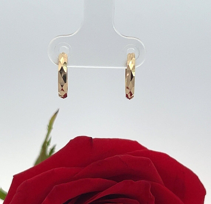 Tiny Simple Hoop Earrings • 14k Gold Dainty Earrings • Huggie Hoops Earrings • Patterned Earrings • Minimalist Earrings • Gift for Her