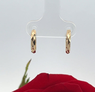 Tiny Simple Hoop Earrings • 14k Gold Dainty Earrings • Huggie Hoops Earrings • Patterned Earrings • Minimalist Earrings • Gift for Her