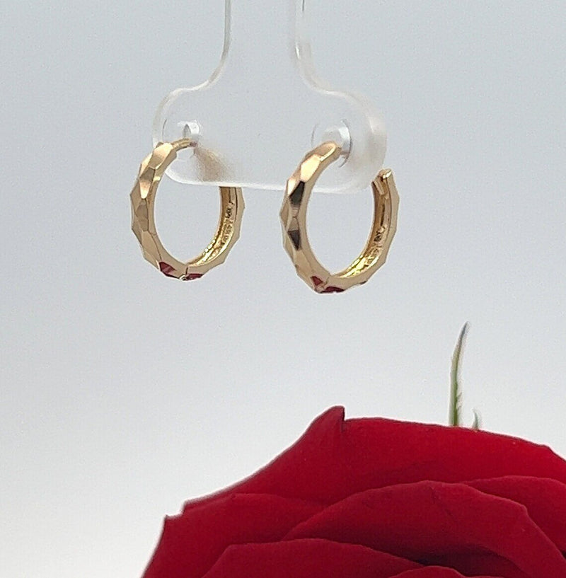 Tiny Simple Hoop Earrings • 14k Gold Dainty Earrings • Huggie Hoops Earrings • Patterned Earrings • Minimalist Earrings • Gift for Her