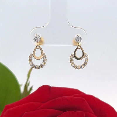 Tiny Drop Earrings in 14k Solid Gold, Small Earrings, Drop Earrings