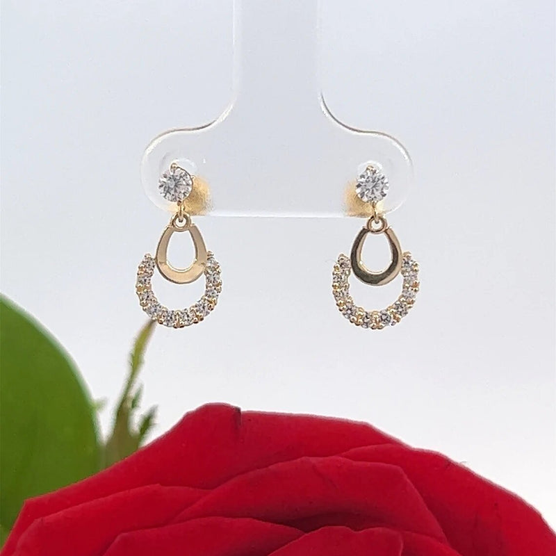 Tiny Drop Earrings in 14k Solid Gold, Small Earrings, Drop Earrings