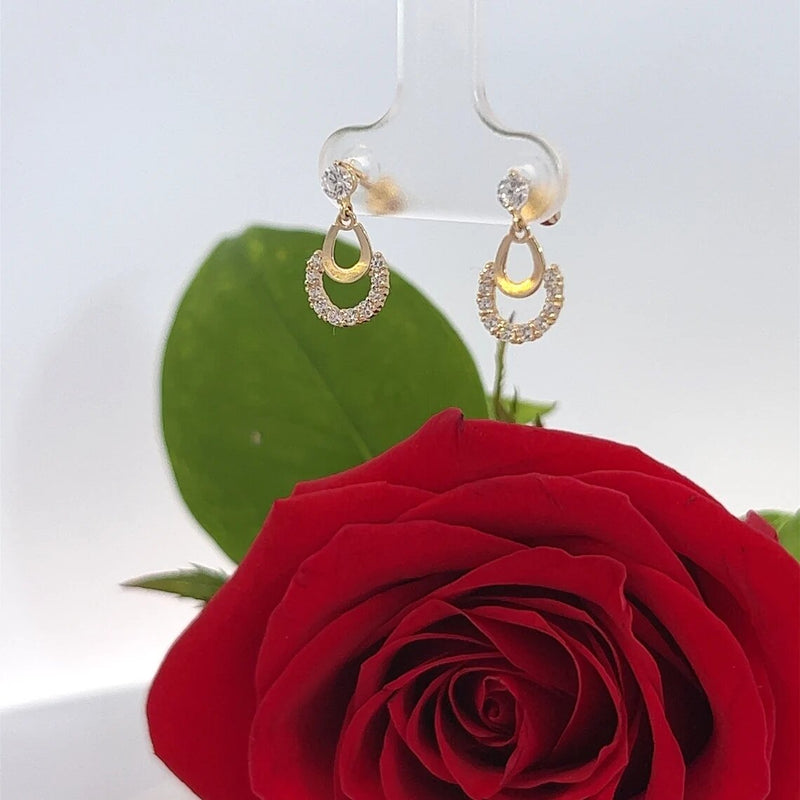 Tiny Drop Earrings in 14k Solid Gold, Small Earrings, Drop Earrings