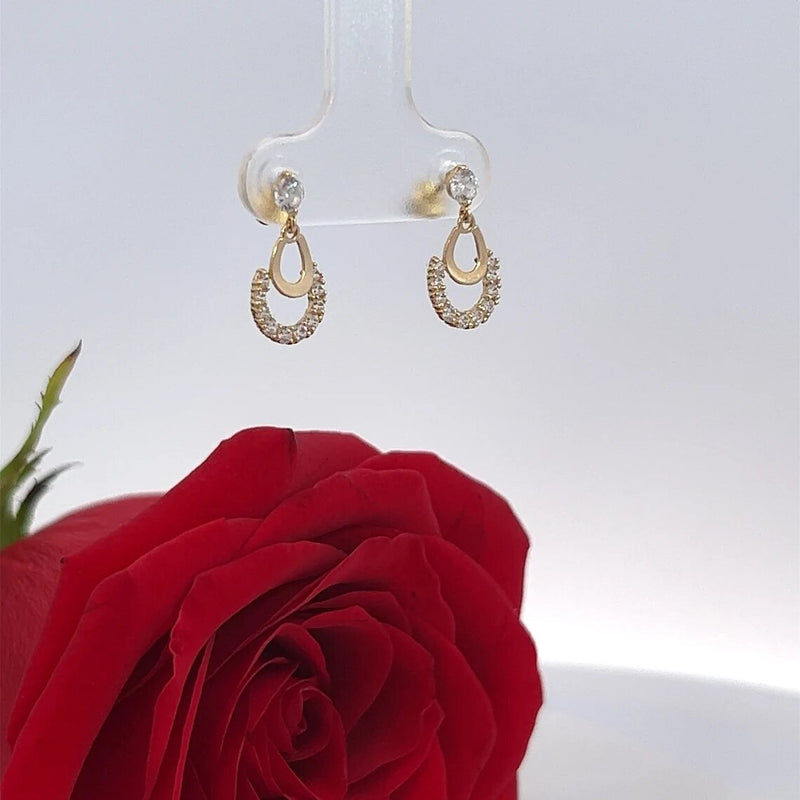 Tiny Drop Earrings in 14k Solid Gold, Small Earrings, Drop Earrings