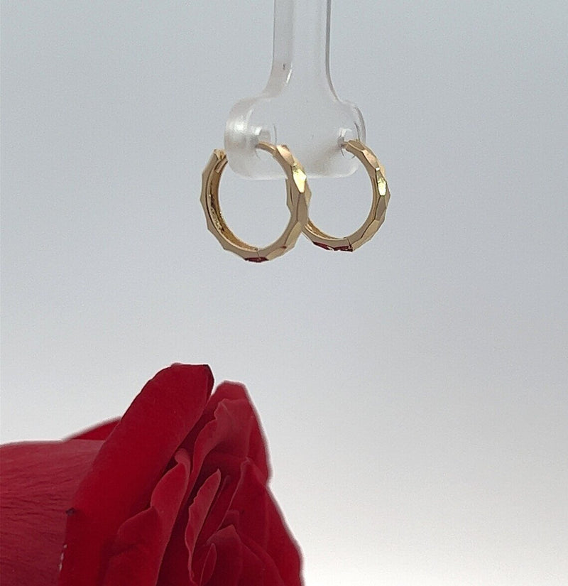 Tiny Simple Hoop Earrings • 14k Gold Dainty Earrings • Huggie Hoops Earrings • Patterned Earrings • Minimalist Earrings • Gift for Her