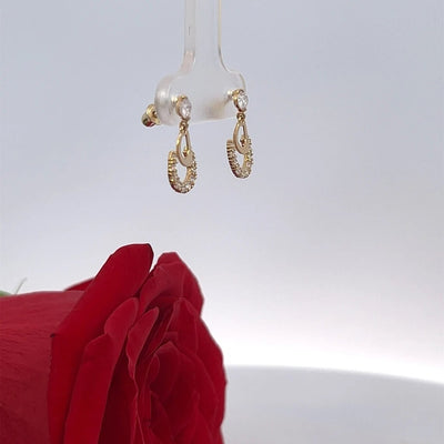 Tiny Drop Earrings in 14k Solid Gold, Small Earrings, Drop Earrings
