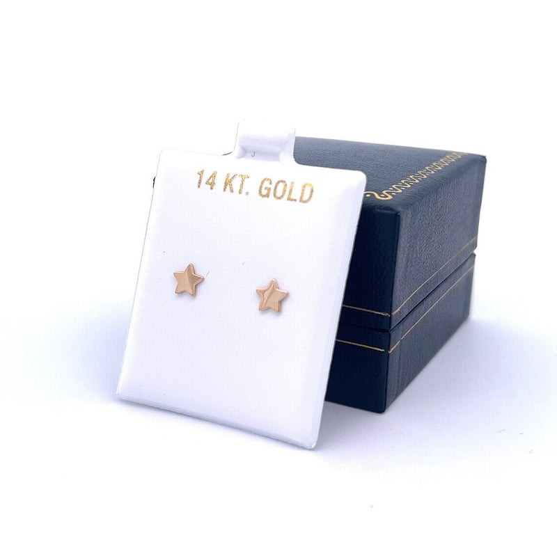 Star Stud Earrings in 14k Solid Gold-Star Earrings-Star Studs