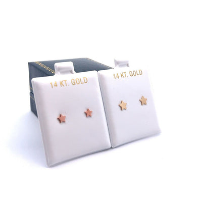 Star Stud Earrings in 14k Solid Gold-Star Earrings-Star Studs