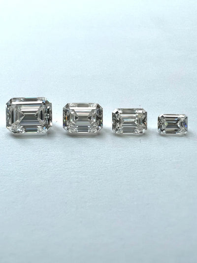 Emerald Cut GRA Certified Loose Moissanite Stones D VVS1 Sizes 4x6 mm 5x7 mm 6x8 mm 7x9 mm USA Stock