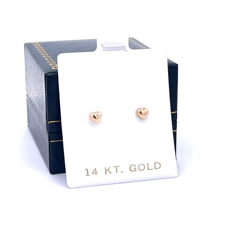 14K Gold Heart Stud Earrings, Love Earrings Dainty Everyday Earrings Tiny Stud Earrings
