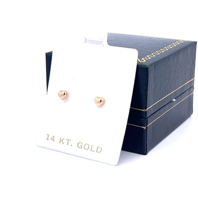 14K Gold Heart Stud Earrings, Love Earrings Dainty Everyday Earrings Tiny Stud Earrings