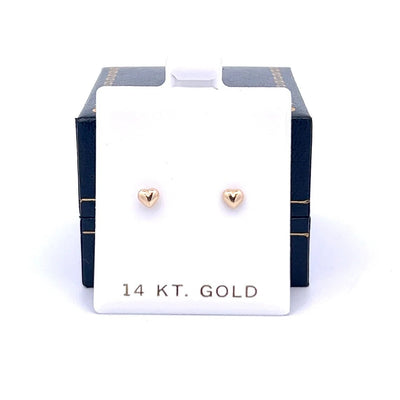 14K Gold Heart Stud Earrings, Love Earrings Dainty Everyday Earrings Tiny Stud Earrings