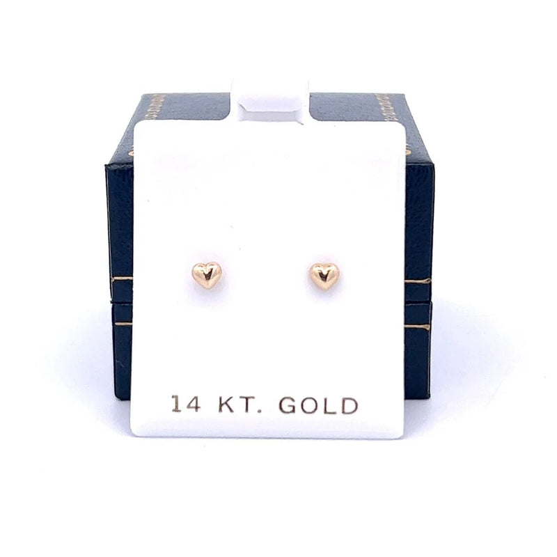 14K Gold Heart Stud Earrings, Love Earrings Dainty Everyday Earrings Tiny Stud Earrings