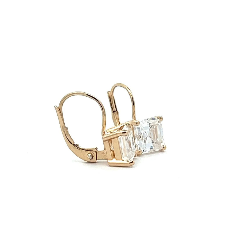 1.20 ct to 5.00 ct Asscher Cut Moissanite Stud Earrings in Drop Leverback Earrings in 14K White Gold