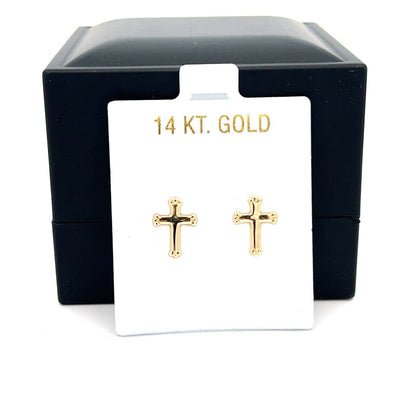 Cross Stud Earrings in 14k Solid Gold, Gift Earrings for Her, Cross Earrings, Tiny Studs