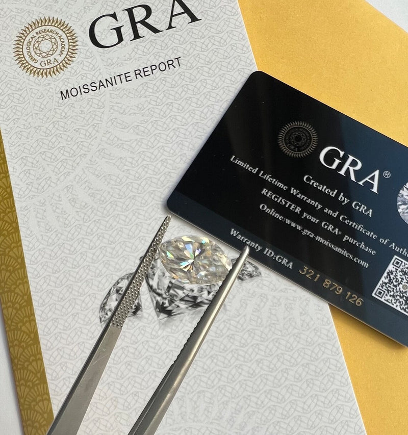 Marquise Cut GRA Certified Loose Moissanite Stones D VVS1 Sizes 5x10 mm 6x12 mm 7x14 mm USA Stock