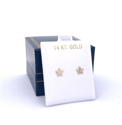 Star Stud Earrings in 14k Solid Gold-Star Earrings-Star Studs