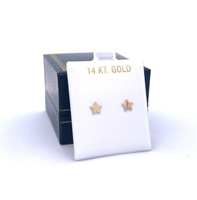 Star Stud Earrings in 14k Solid Gold-Star Earrings-Star Studs