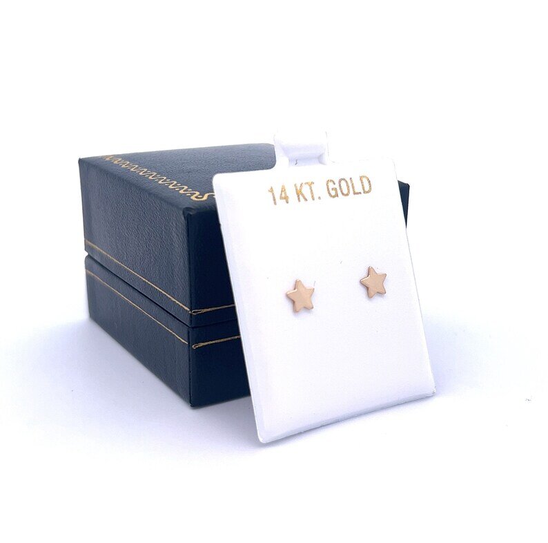 Star Stud Earrings in 14k Solid Gold-Star Earrings-Star Studs