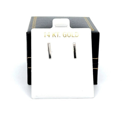 14k Gold Bar Stick Earrings, Minimalist Stud Earring for Everyday Wear, Simple Parallel Lines Models, Staple Line posts
