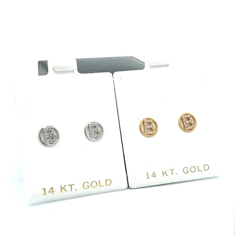 14k Pure Gold Circle Letter Initial Pendant Necklace