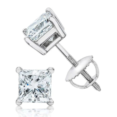 0.40ct Princess Cut Diamond Stud Earrings