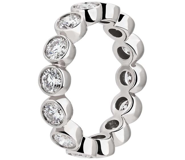 2.00CT LADIES ROUND CUT BEZEL-SET DIAMOND ETERNITY RING 14K WHITE GOLD