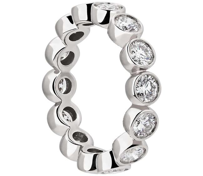 2.00CT LADIES ROUND CUT BEZEL-SET DIAMOND ETERNITY RING 14K WHITE GOLD