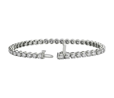 7.00ct Ladies Round Cut Diamond Tennis Bracelet in 14k White Gold