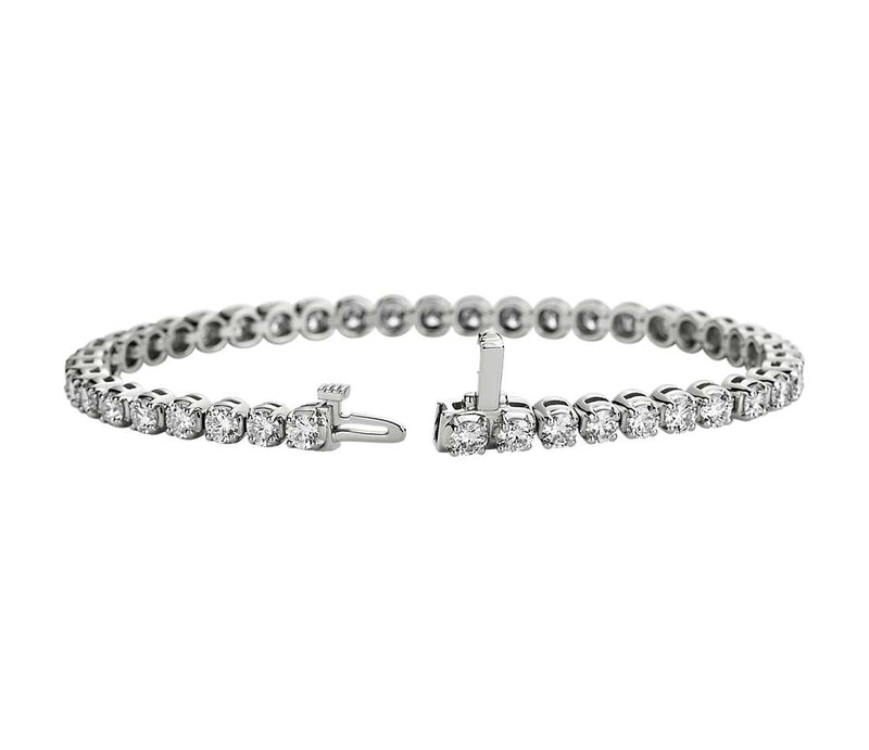 7.00ct Ladies Round Cut Diamond Tennis Bracelet in 14k White Gold