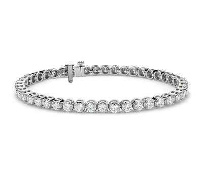 7.00ct Ladies Round Cut Diamond Tennis Bracelet in 14k White Gold
