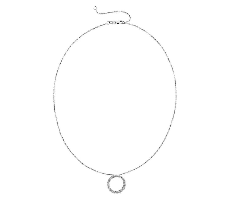 0.50ct Floating Diamond Circle Pendant in White Gold
