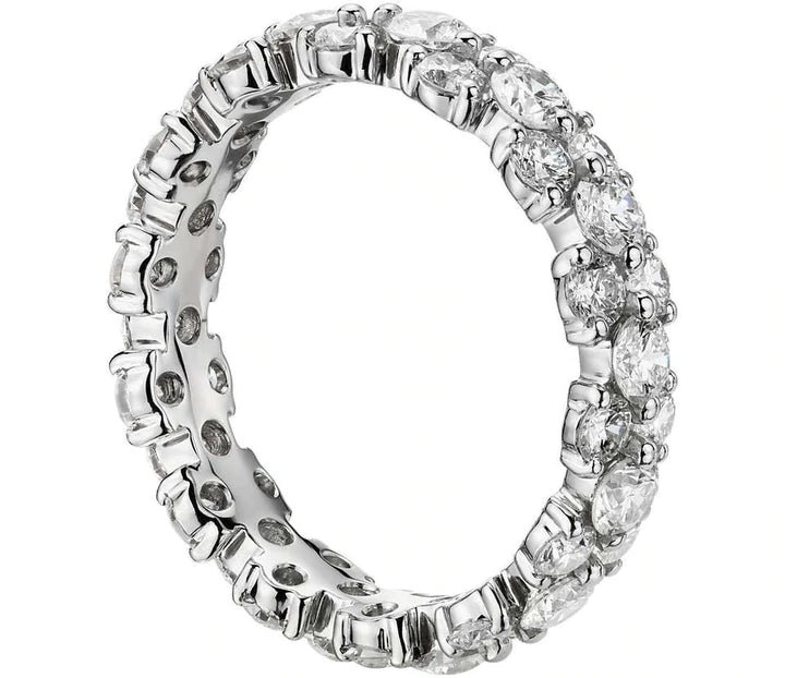 2.50CT LADIES ROUND CUT DIAMOND ETERNITY RING IN 14K WHITE GOLD