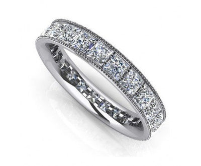 3.00 ct. Ladies Princess Cut Diamond Eternity Wedding Band Comfort Fit