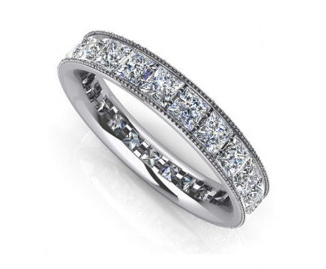 3.00 ct. Ladies Princess Cut Diamond Eternity Wedding Band Comfort Fit