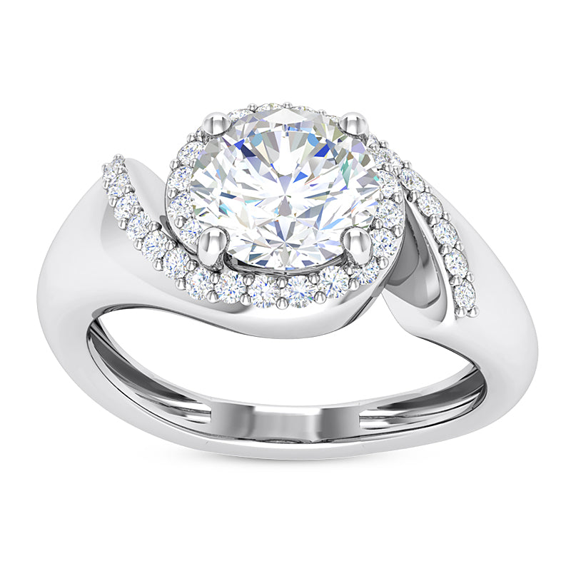 0.97ct Ladies Round Cut Diamond Engagement Ring
