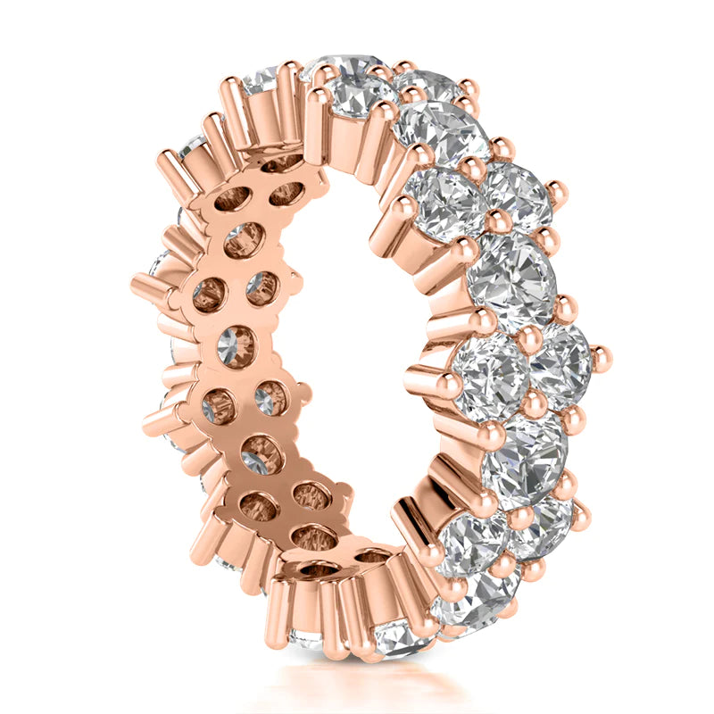 3.40CT LADIES ROUND CUT DIAMOND ETERNITY BAND IN 14K ROSE GOLD