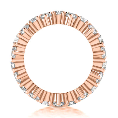 3.40CT LADIES ROUND CUT DIAMOND ETERNITY BAND IN 14K ROSE GOLD