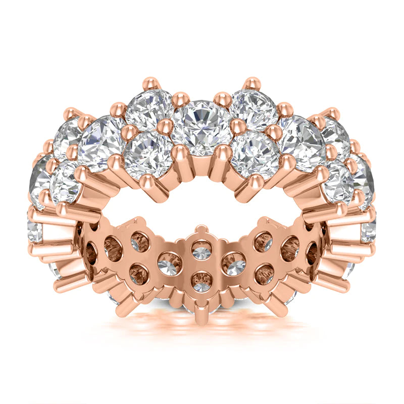 3.40CT LADIES ROUND CUT DIAMOND ETERNITY BAND IN 14K ROSE GOLD