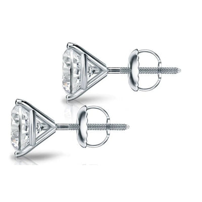0.30ct 3-Prong Round Cut Diamond Stud Earrings