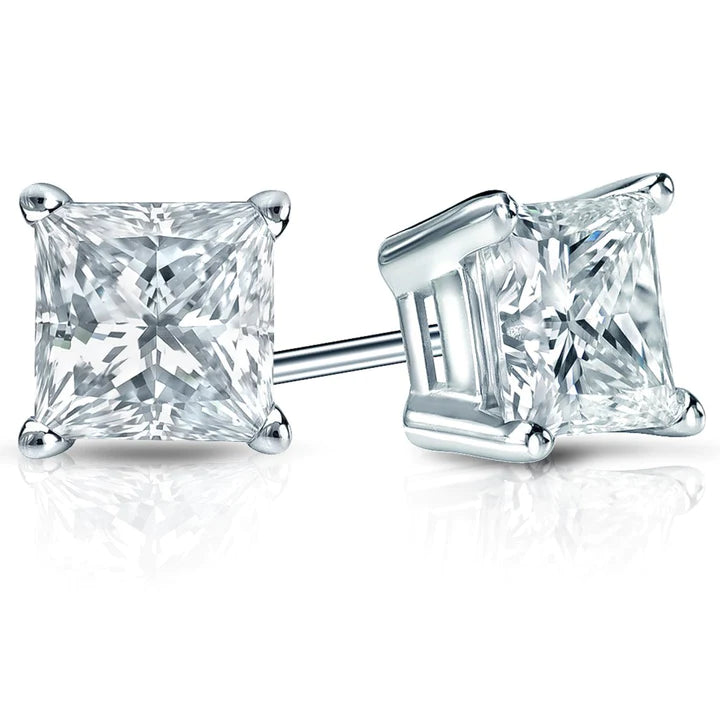 0.60ct Princess Cut Diamond Stud Earrings
