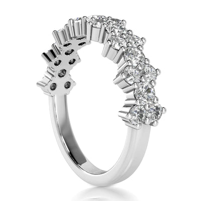 2.29 ct Round Cut Diamond Wedding Band Ring in 14 kt White Gold