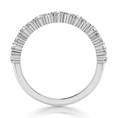 2.29 ct Round Cut Diamond Wedding Band Ring in 14 kt White Gold
