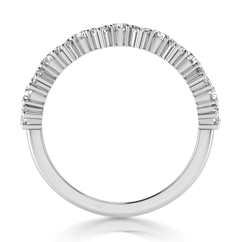2.29 ct Round Cut Diamond Wedding Band Ring in 14 kt White Gold