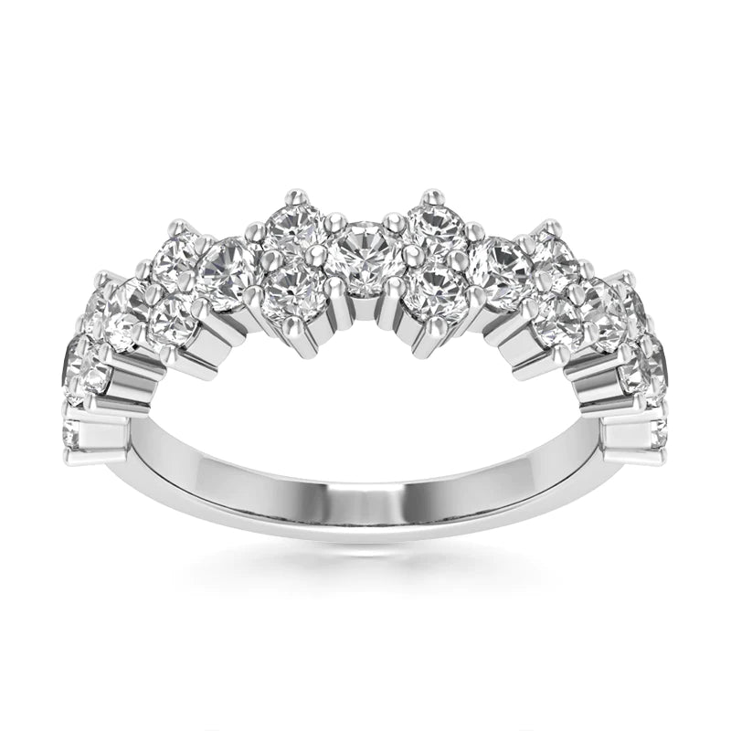 2.29 ct Round Cut Diamond Wedding Band Ring in 14 kt White Gold