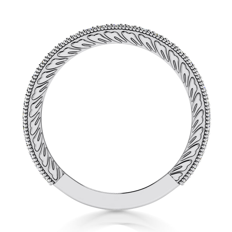 0.31 ct Round Cut Diamond Wedding Band Ring in 14 kt White Gold