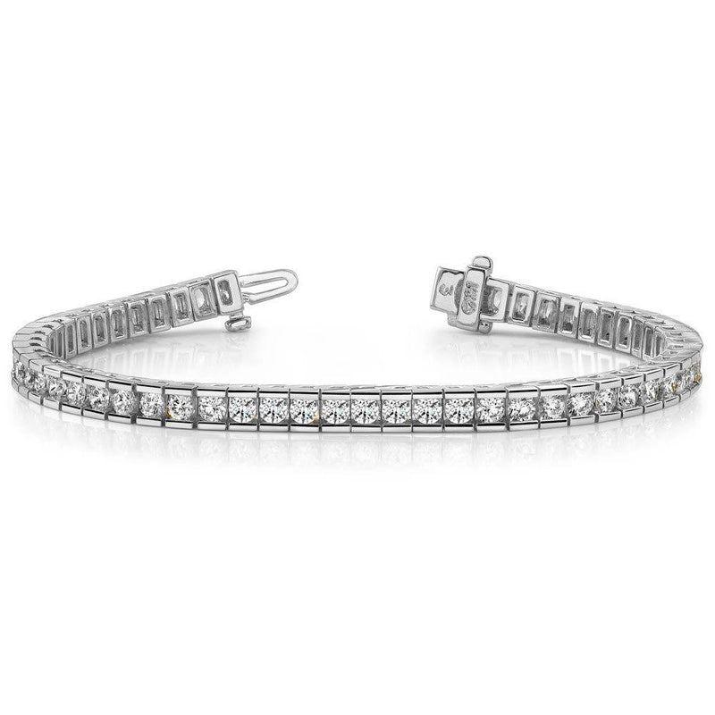 5.00CT LADIES ROUND CUT CHANNEL TENNIS BRACELET IN 14K WHITE GOLD